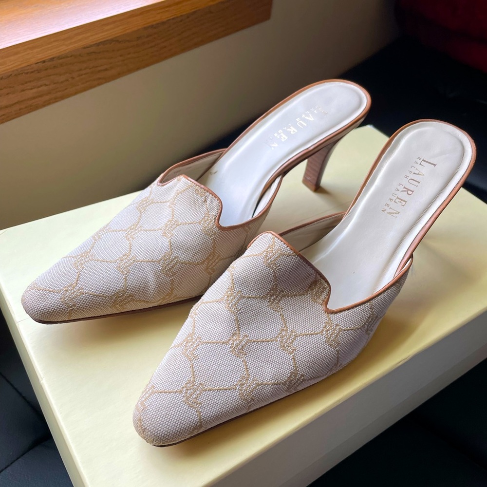 90’s Ralph Lauren Cecily, Monogram, King Louis XIV Style Slip on Made in Spain